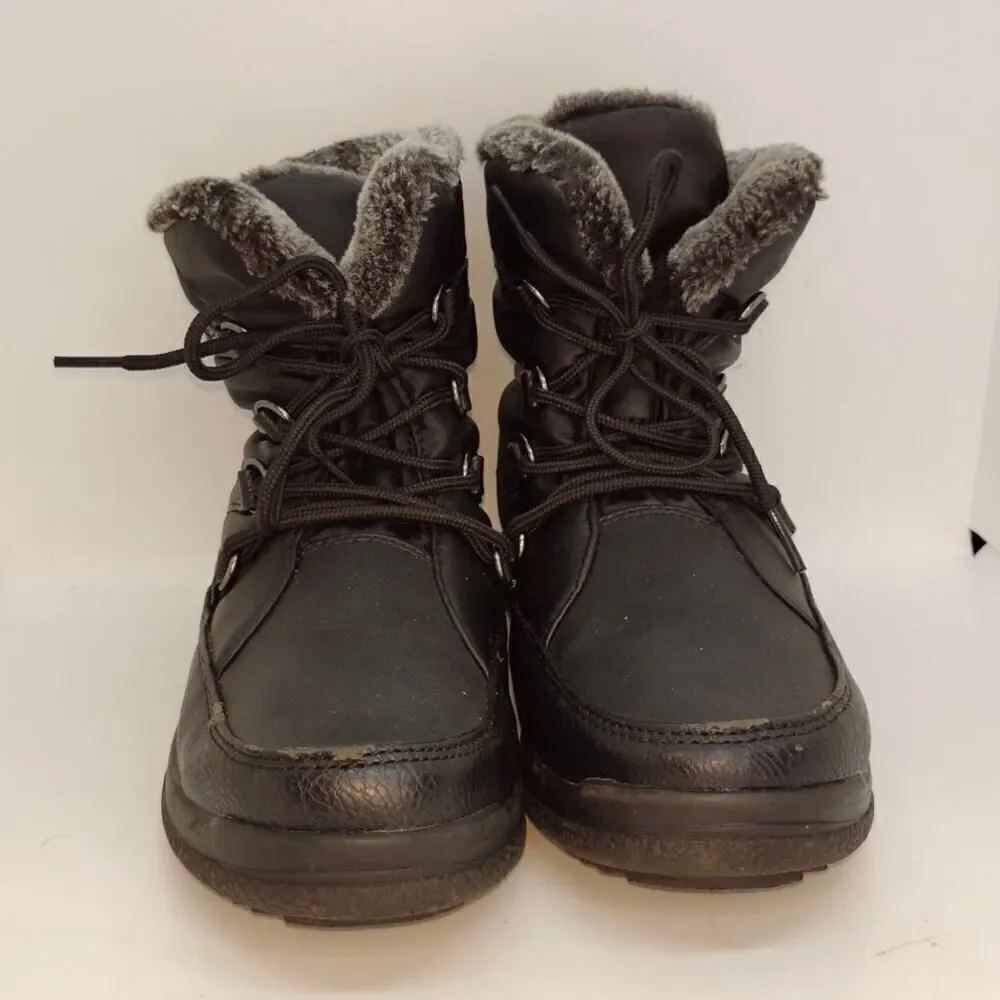 Weatherproof Womens Pre-owned Black, Faux Fur Lined Winter Boots - sz. 6 1/2M